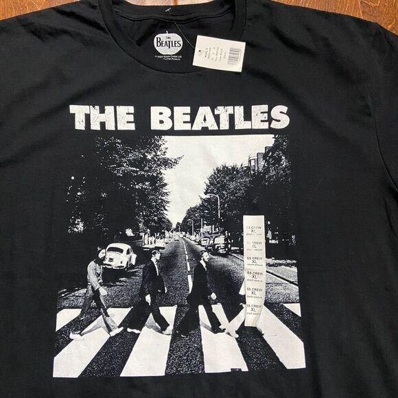 The Beatles Abbey Road Album Cover Graphic Black T-Shirt Unisex Size XL NWT - Picture 2 of 7